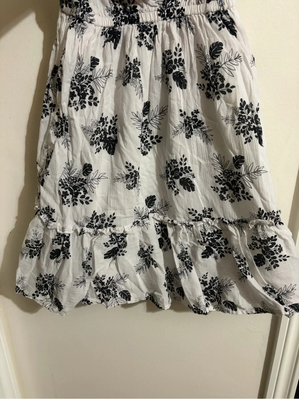 Janie and Jack White Dress with Black Floral Print